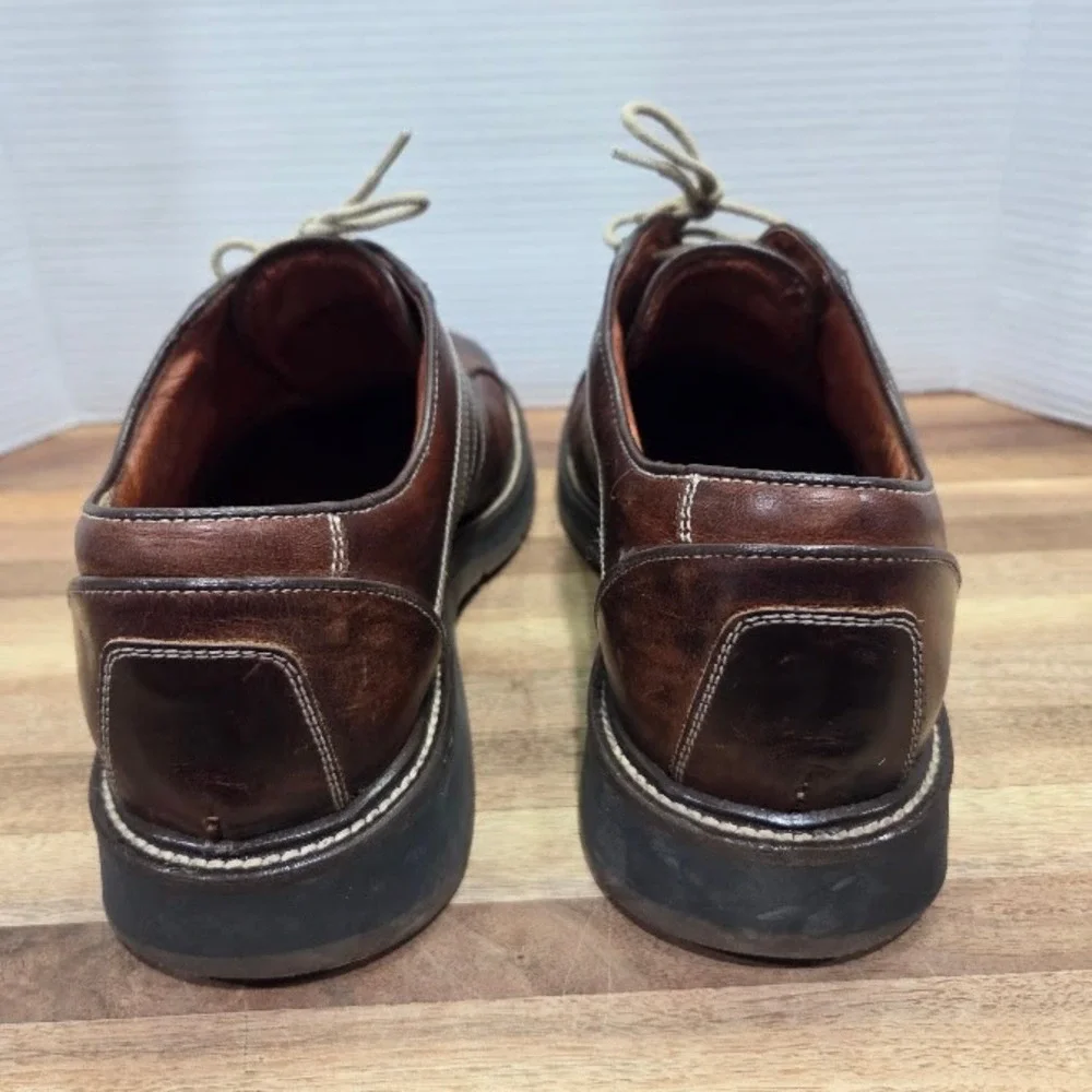 Johnston Murphy Oxfords Men's 12 M Brown Leather Lace Up Dress Casual Shoes